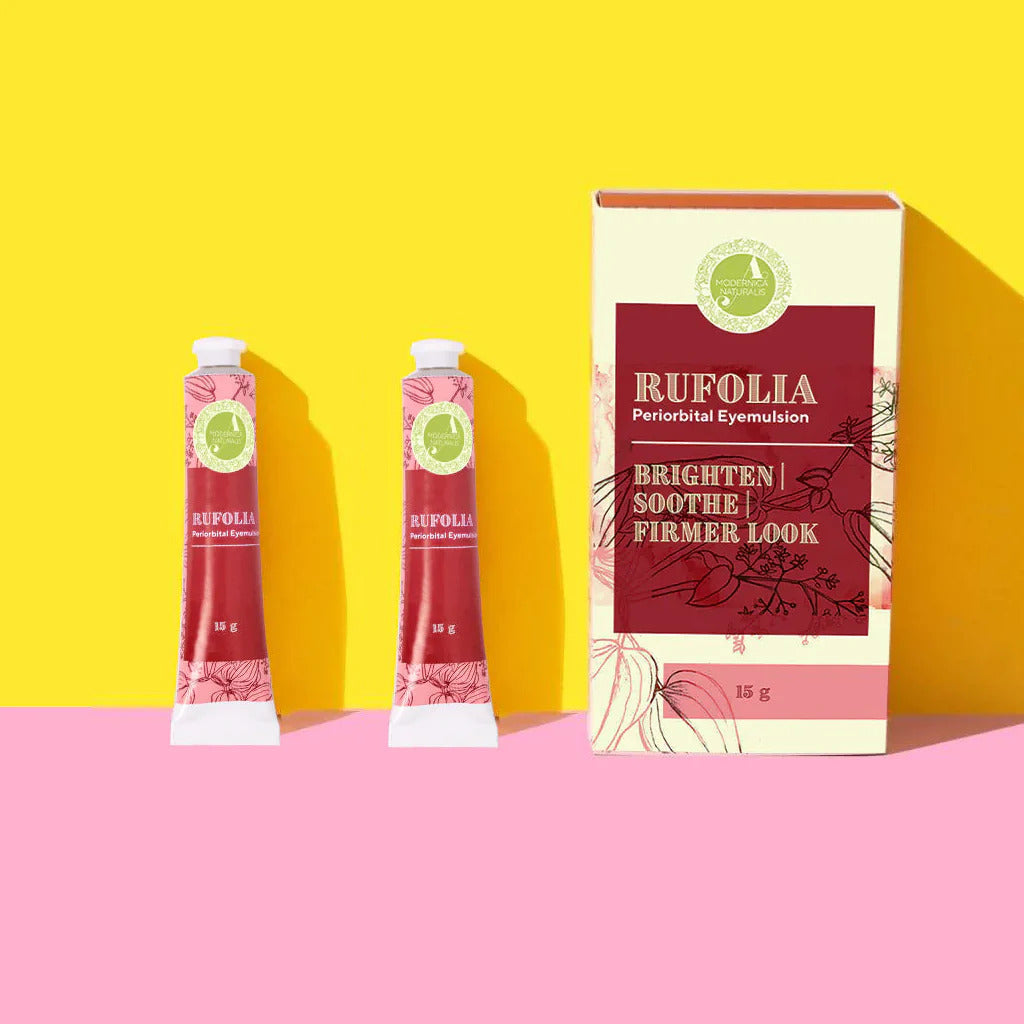 Rufolia Periorbital Eyemulsion - Brighten, Soothe and Firm Under-Eyes with Manjistha, Aloe Vera, Niacinamide and Hyaluronic Acid