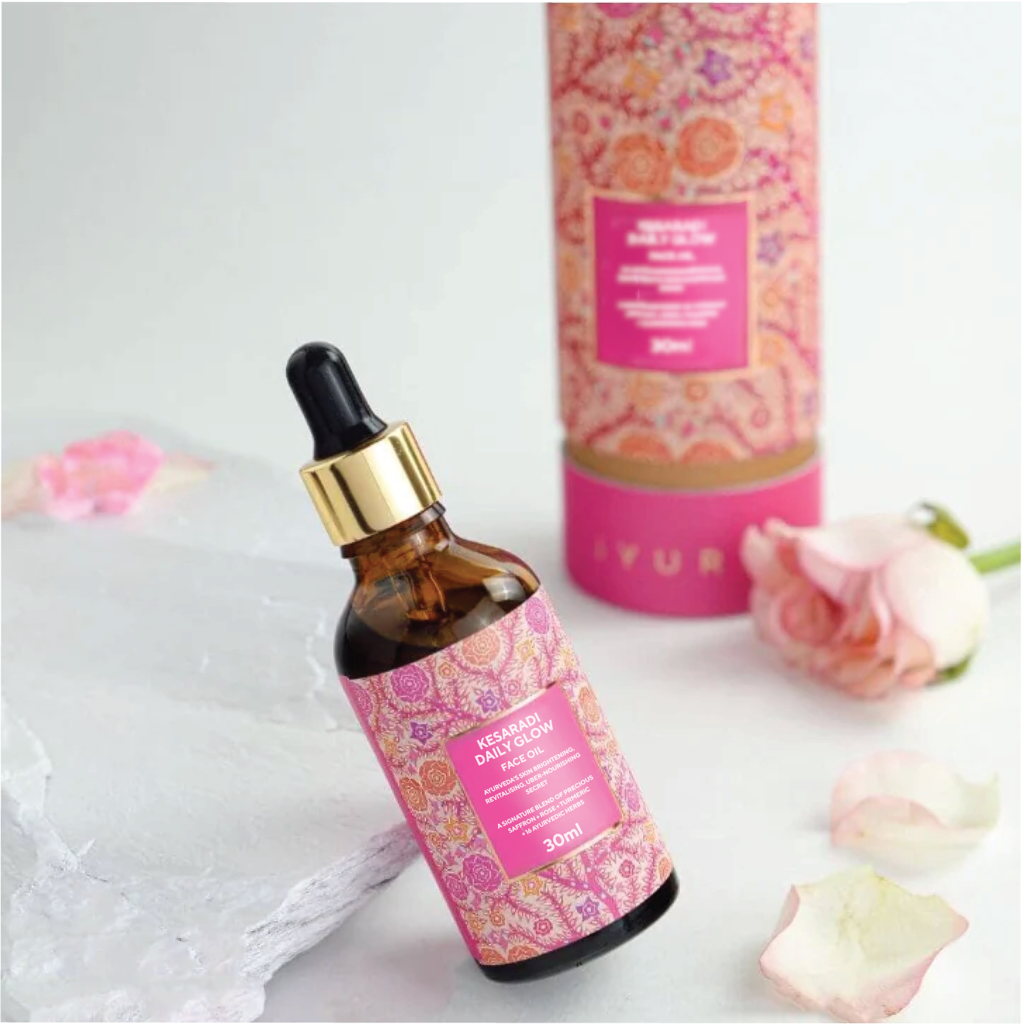 Kesaradi Daily Glow Face Oil - Face Oil Moisturiser for Dry Skin or Sensitive Skin - Natural Skincare for Glowing Skin