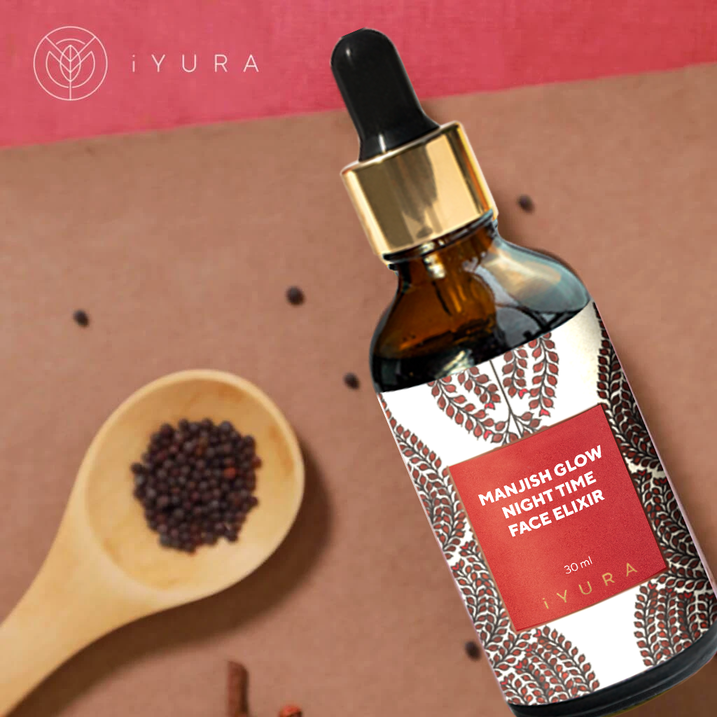 Manjish Glow Night Time Face Elixir - Ayurvedic Night-Time Facial Massage Oil with Manjistha and liquorice