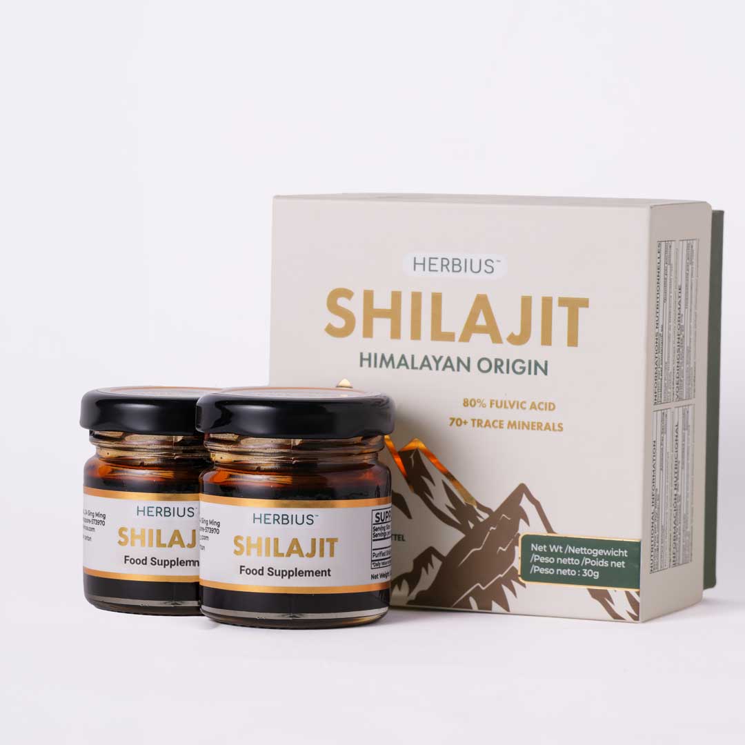 Herbius® Shilajit | 100% Pure Himalayan Resin 2 jars 30g