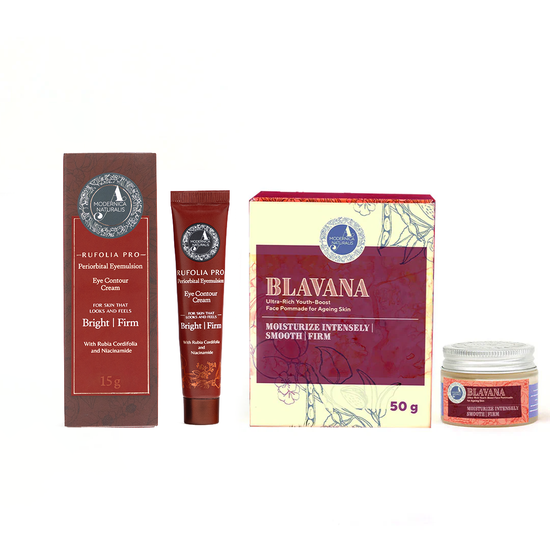 The Age-Hold Duo - Age-Defying Black Gram Face Moisturising Cream and Brightening Under-Eye Cream for Mature Skin