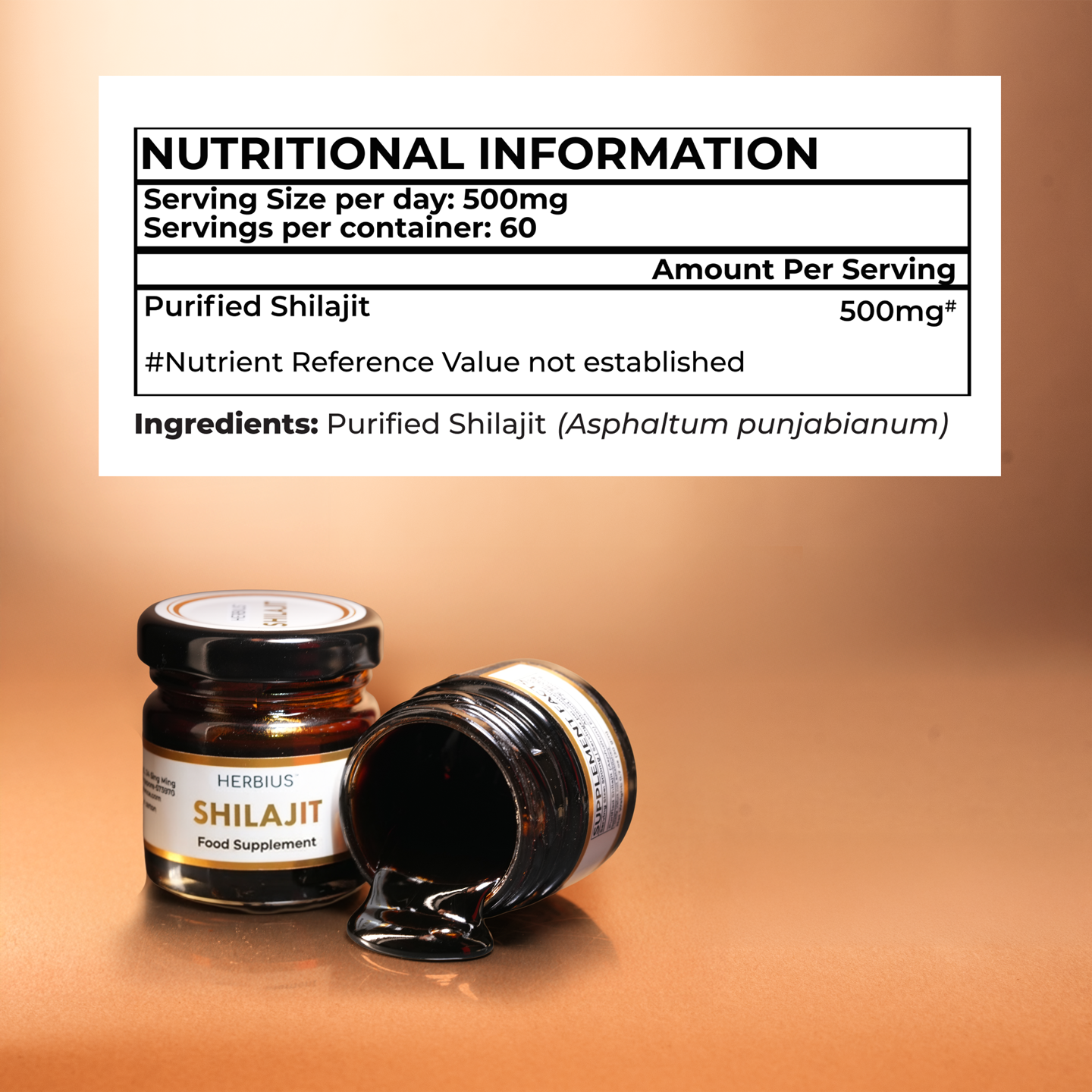 Herbius® Shilajit | 100% Pure Himalayan Resin 2 jars 30g