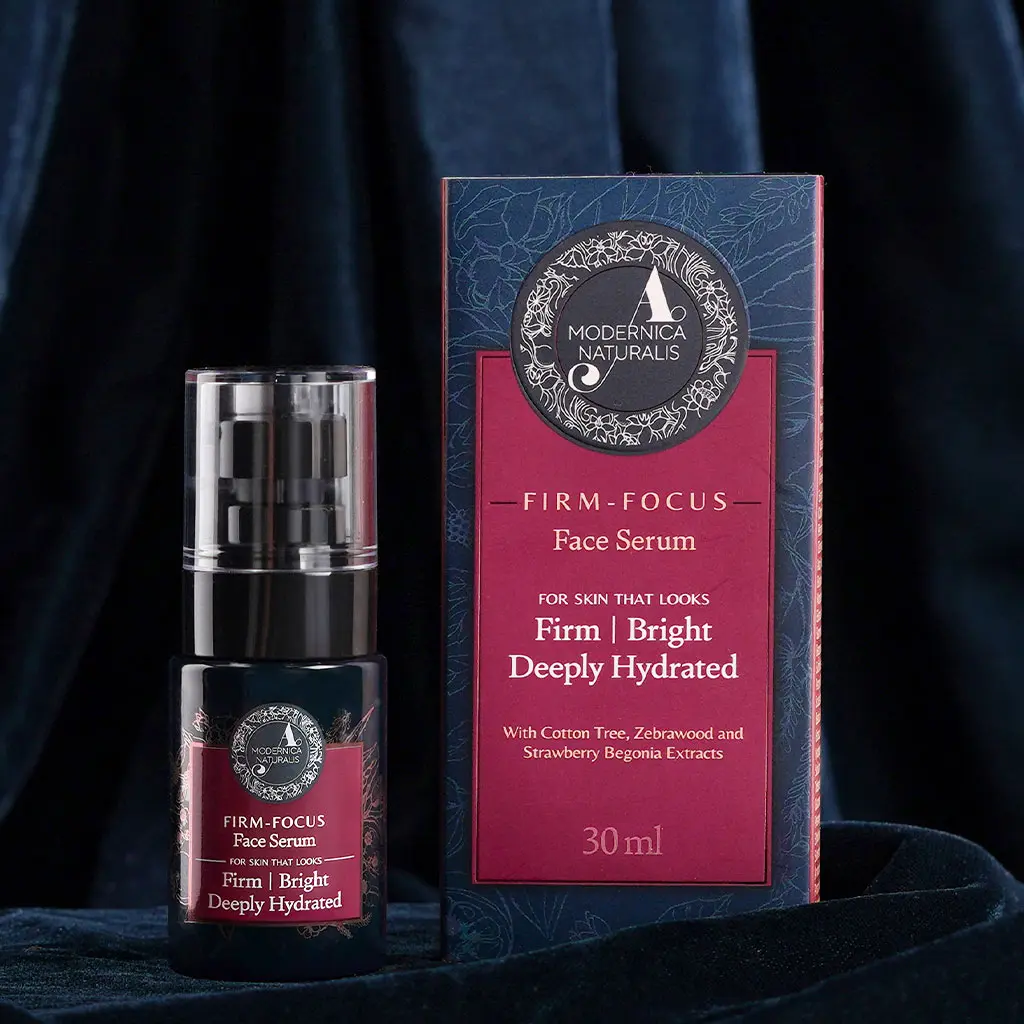Firm-Focus Face Serum - Firms, Brightens, Hydrates Ageing, Crepey Skin - Focused-Firming Formula with Cotton Tree, Zebrawood, Strawberry Begonia - Best Face Serum for Loose, Saggy Facial Skin - With Clinically Tested Ingredient Combinations