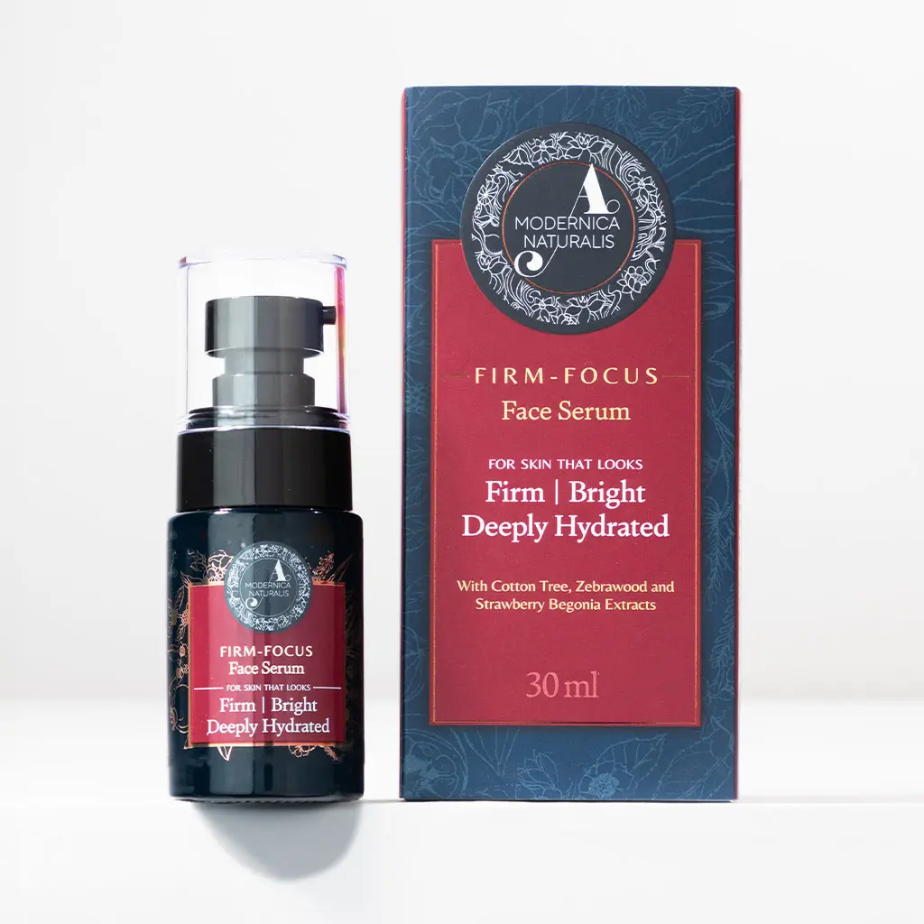 Firm-Focus Face Serum - Firms, Brightens, Hydrates Ageing, Crepey Skin - Focused-Firming Formula with Cotton Tree, Zebrawood, Strawberry Begonia - Best Face Serum for Loose, Saggy Facial Skin - With Clinically Tested Ingredient Combinations