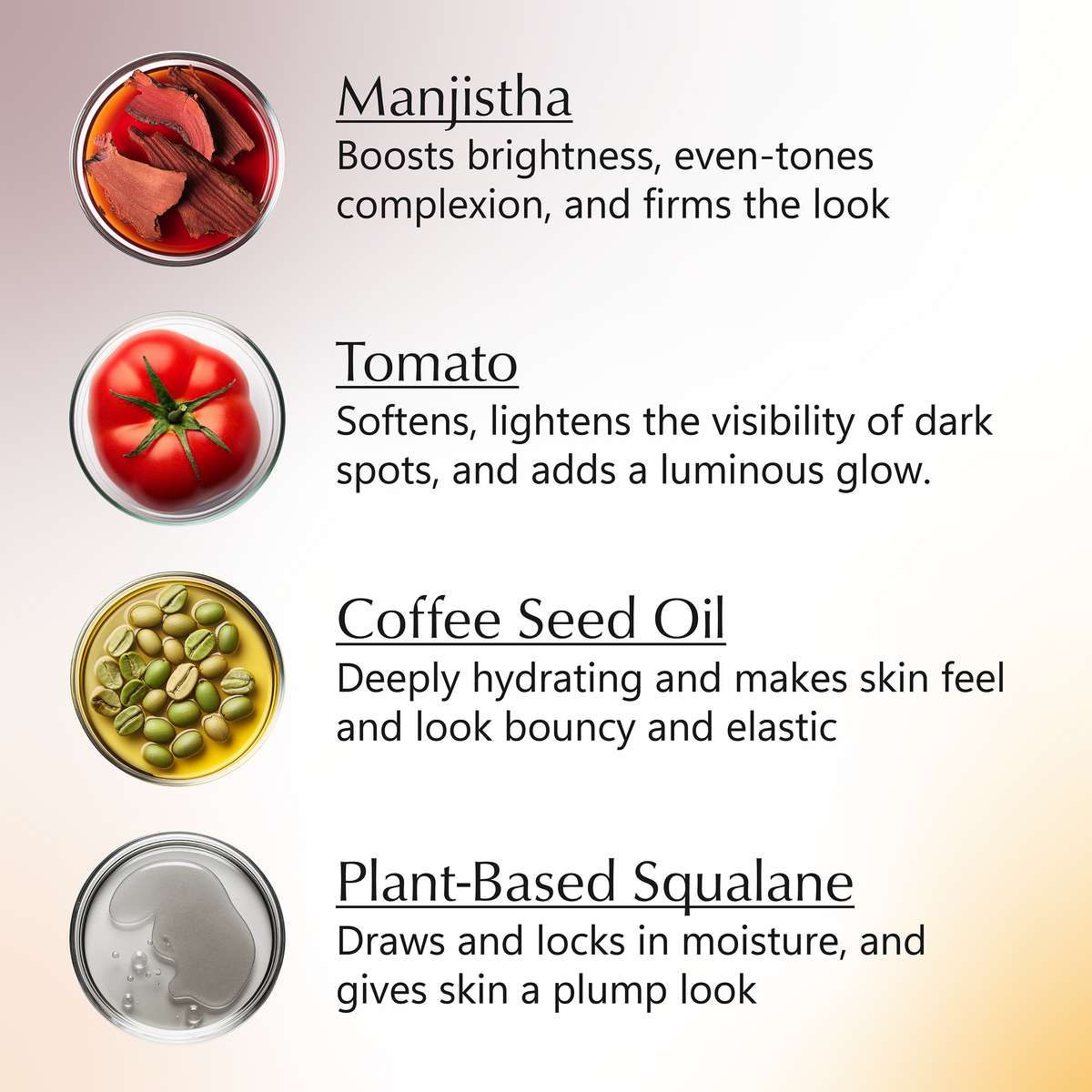 Rufolia Bi-Phasic Face Serum – Brightens, Softens and Plumps Dull, Crepey, Ageing Skin – Water-Oil Hybrid Serum with Manjistha, Tomato, Coffee Seed & Plant-based Squalane – Best Bi-Phasic Face Serum For Mature Skin - With Clinically Proven Ingredients