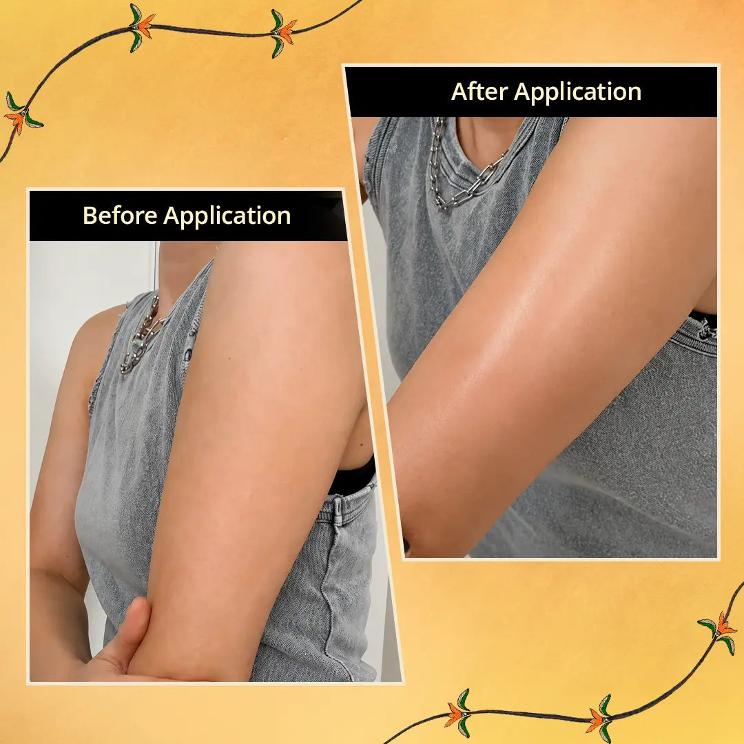 Applying the oil to neck and décolletage