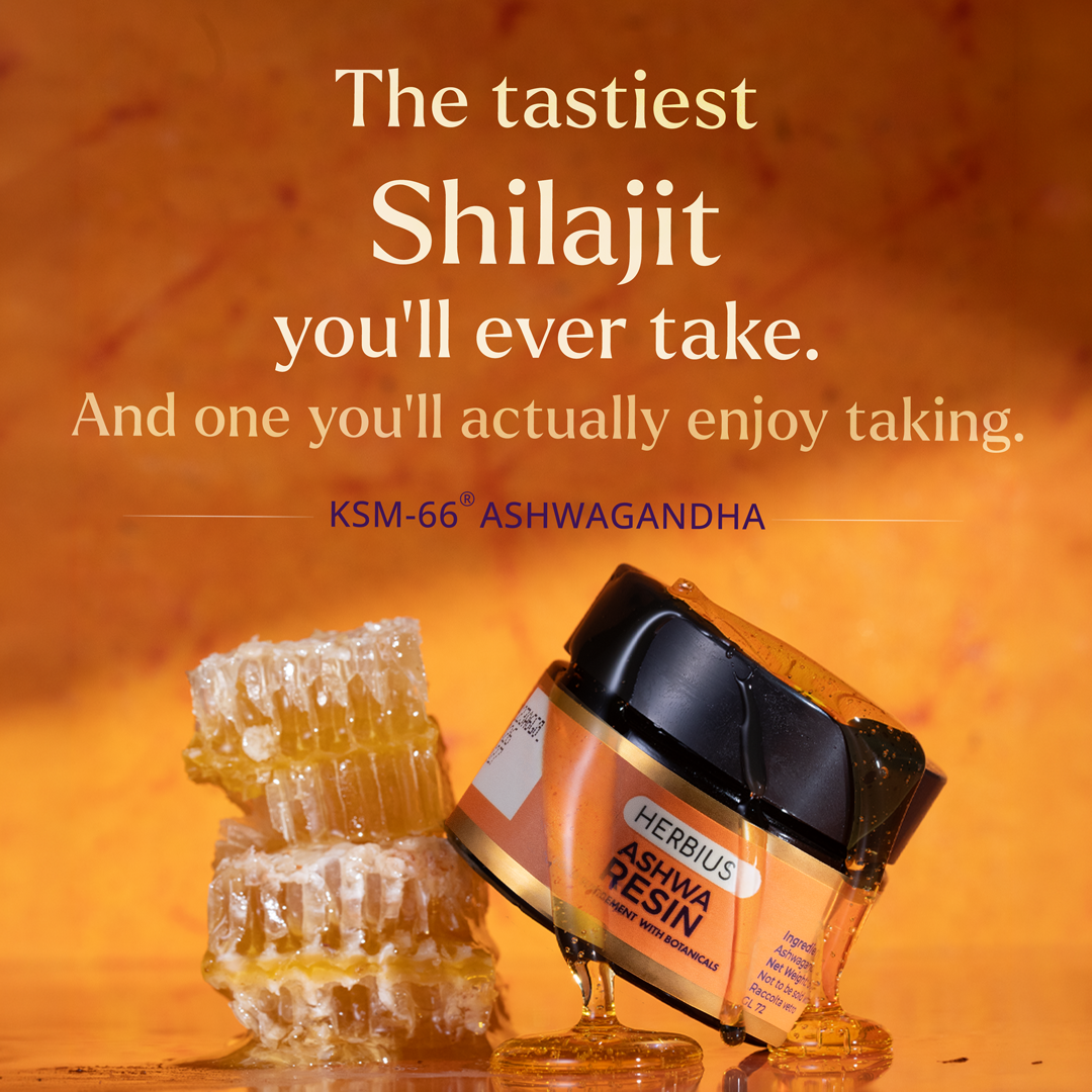 Herbius® ASHWA RESIN: A Powerful Blend of Pure Himalayan Shilajit and the World’s Most Clinically Studied Ashwagandha (KSM-66®).