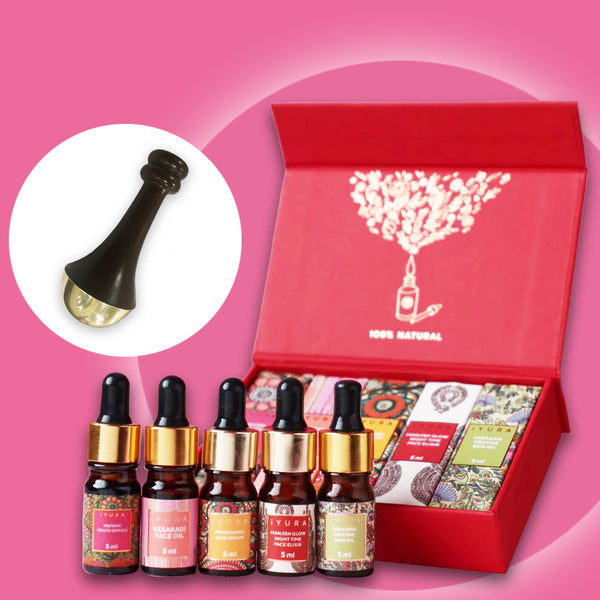 Mini Face Oil Kit with Layuna Personal Face Massage Wand